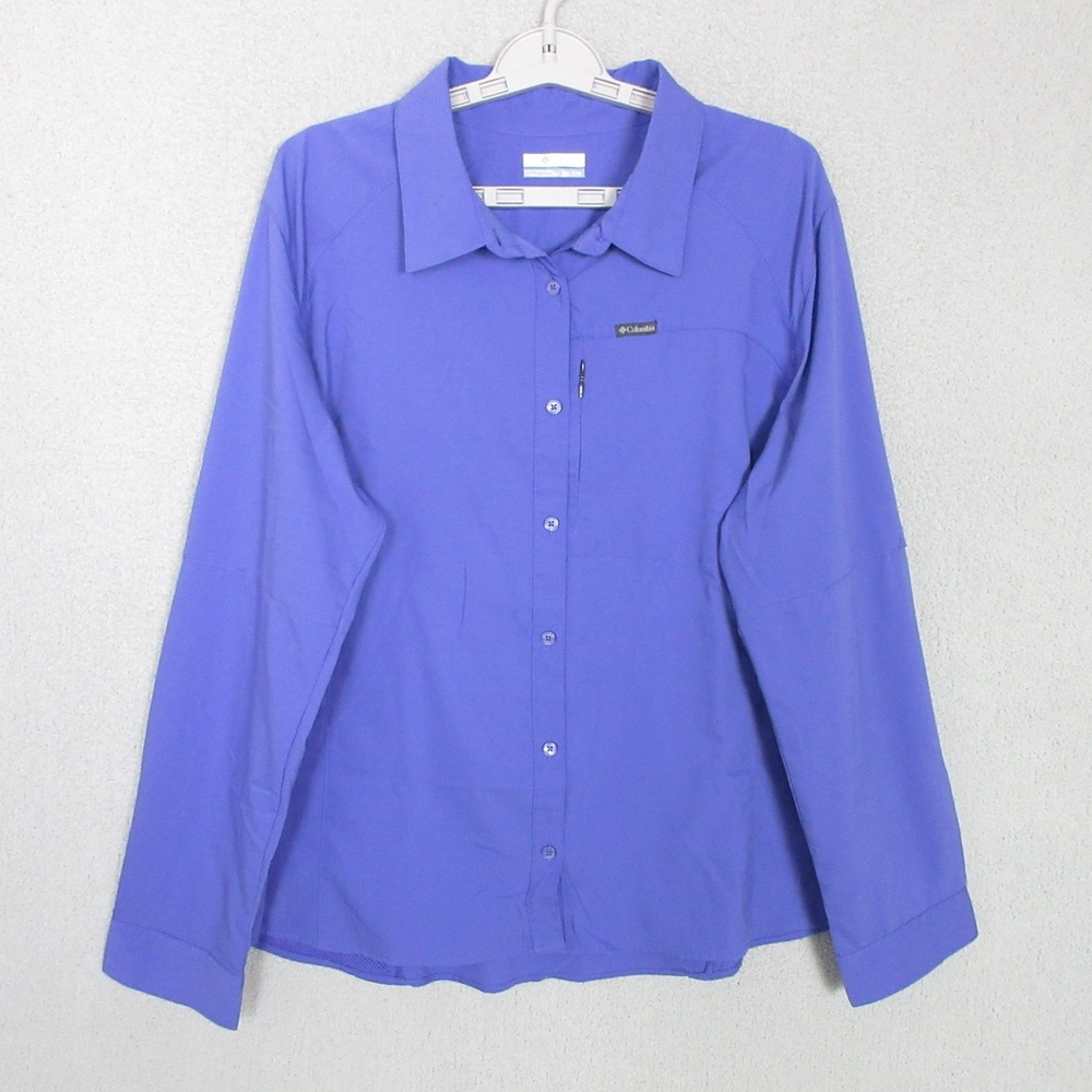 Columbia Sportswear Mens XXL Purple Long Sleeve Button Down Ripstop Shirt XK0731